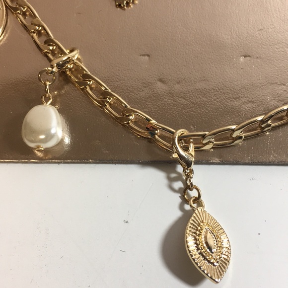 Free People Mix N Match charm necklace gold tone - Picture 5 of 7